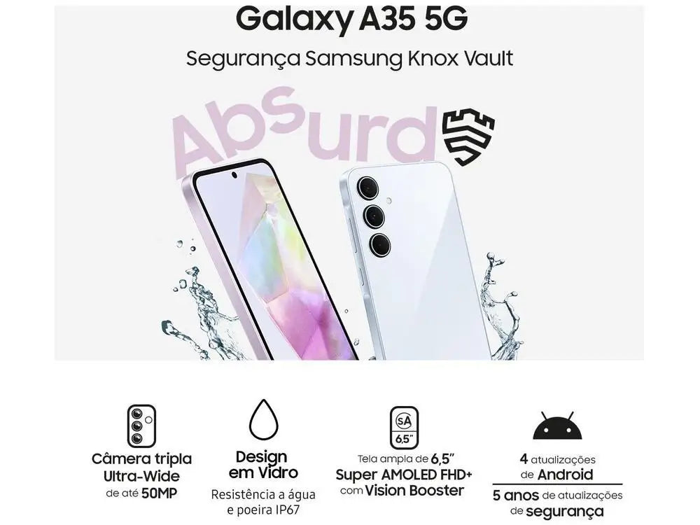 Smartphone Samsung Galaxy A35 256GB Pink 5G 8GB RAM 6,6 "Camera. Triple + Selfie 13 MP Dual Chip