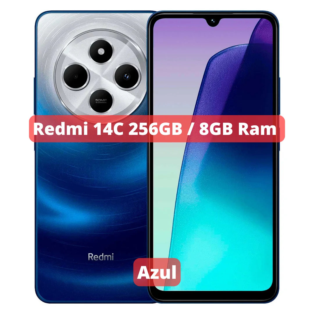 Xiaomi Redmi 14C | Câmera 50MP, Processador Helio G81-Ultra, Bateria 5160mAh, Carregamento 18W, Versão Global, Envio do Brasil