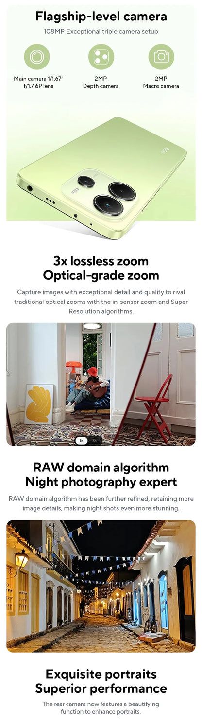 Xiaomi Redmi Note 14 MediaTek Helio G99-Ultra 108MP AI Camera 5500mAh 6.67" 120Hz AMOLED Display